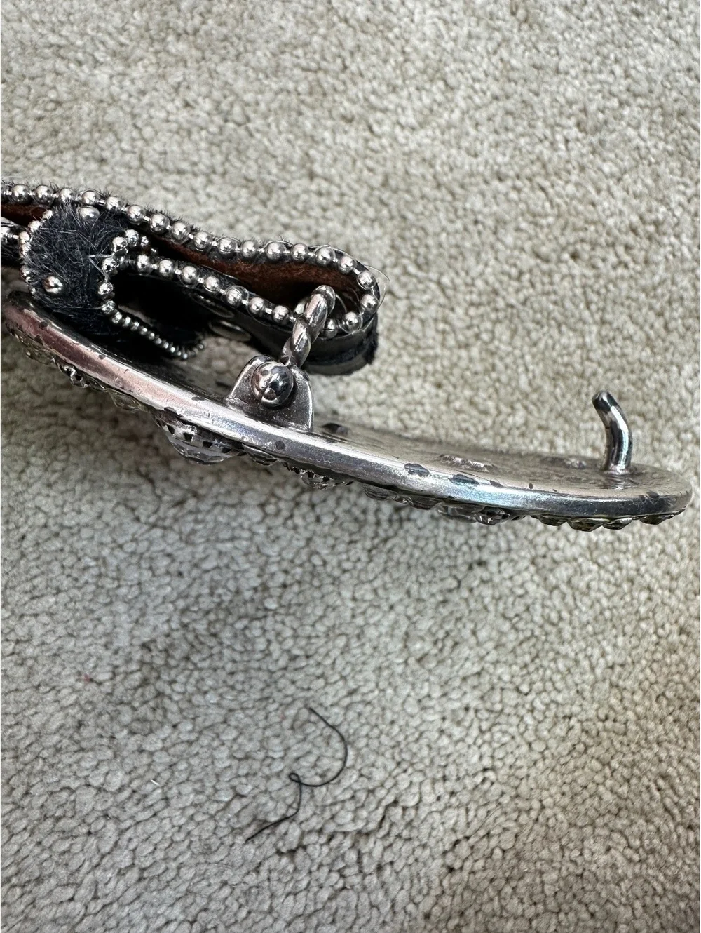 Women’s Nocona Rhinestone Studded Genuine Leather Black Belt Cowgirl Bling